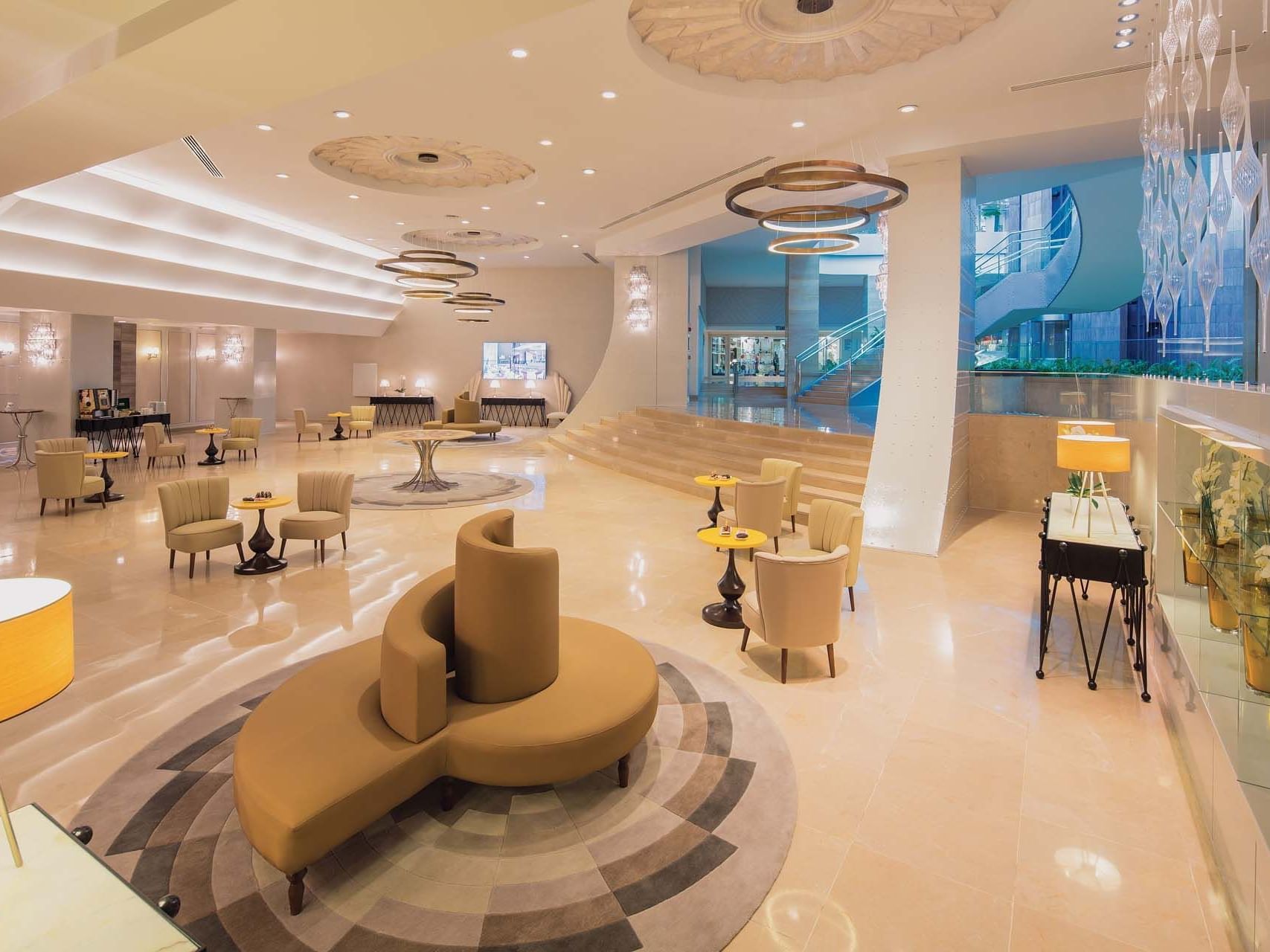 Spacious lobby lounge area in Pacific Main Hall at Titanic Deluxe Lara