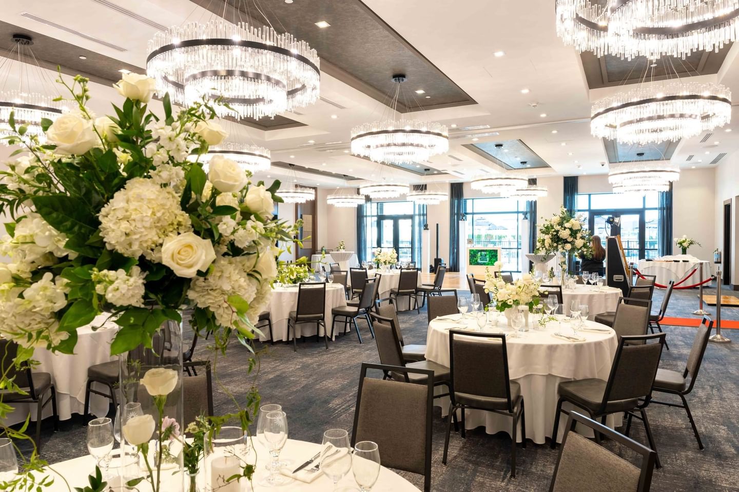 Interior view of a decorated ballroom at the Artisan Hotel
