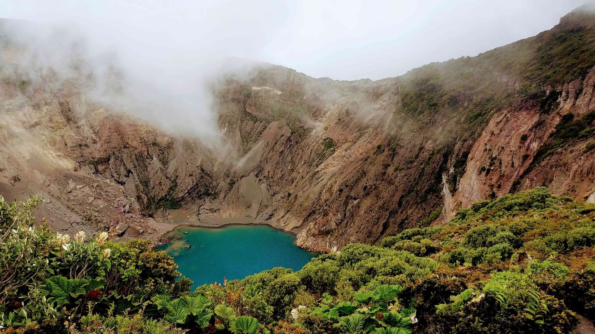 Aerial view of Irazú Volcano near Buena Vista Del Rincon