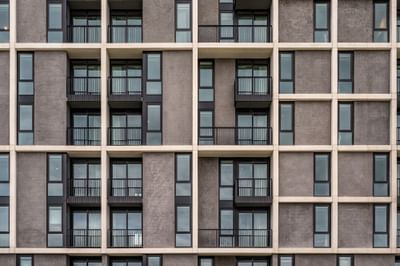 Exterior view of the hotel building at Nesuto Docklands