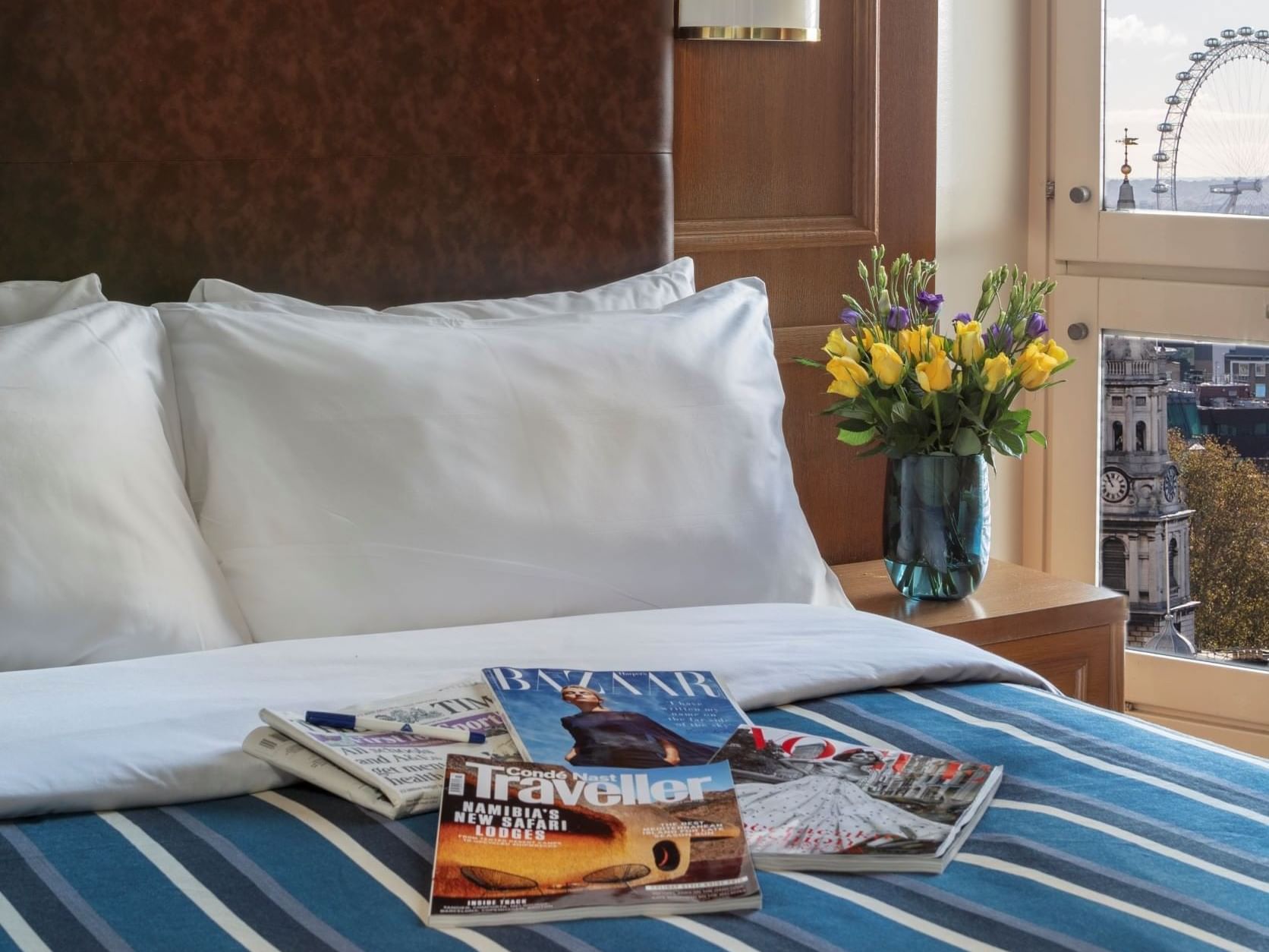 Classic double bedroom at St Giles London with small window view
