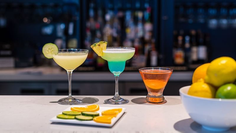 Cocktails served in Gather Kitchen + Bar at WaterColor Inn