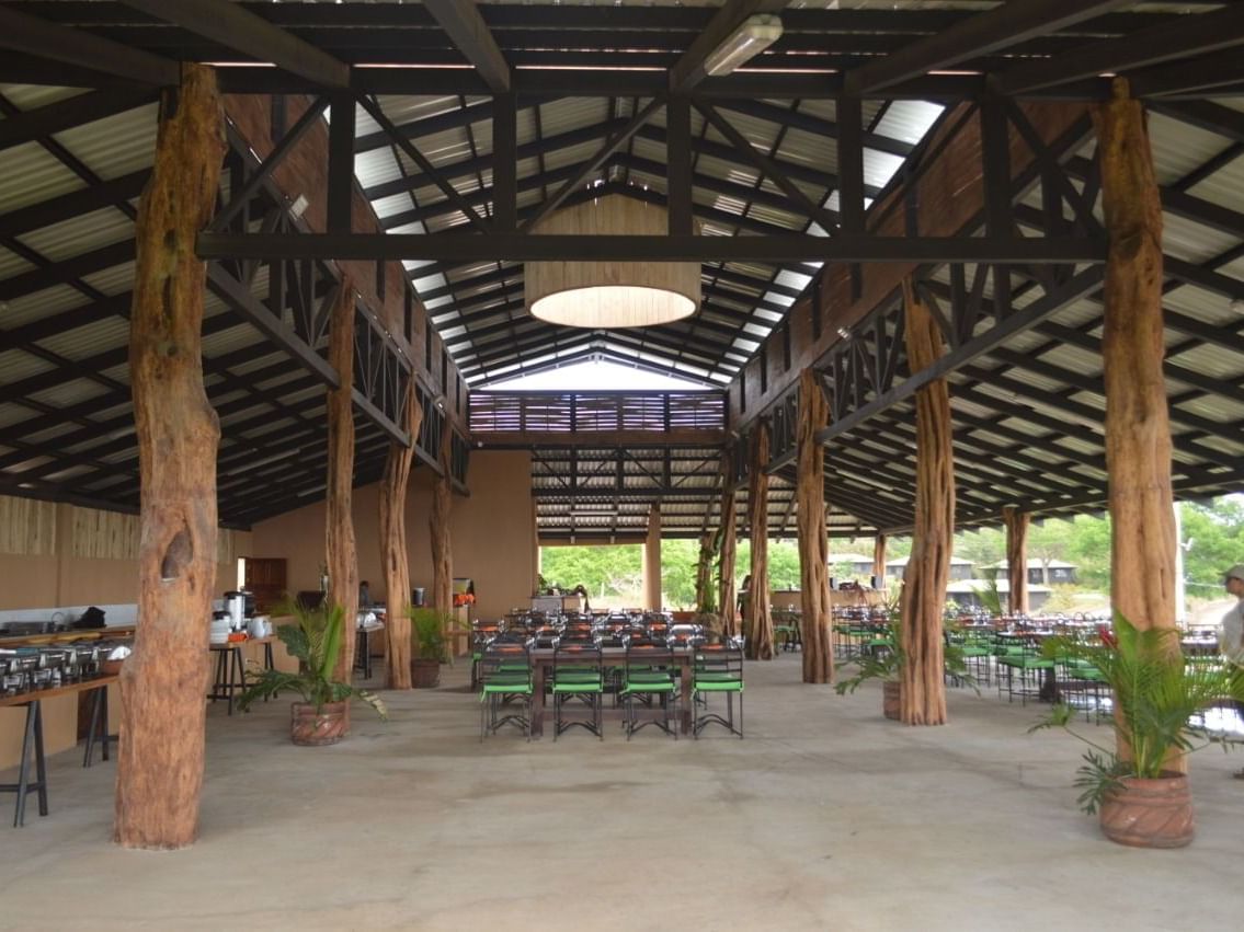 Dining Hall Supported by Wood Pillars at Buena Vista Del Rincon