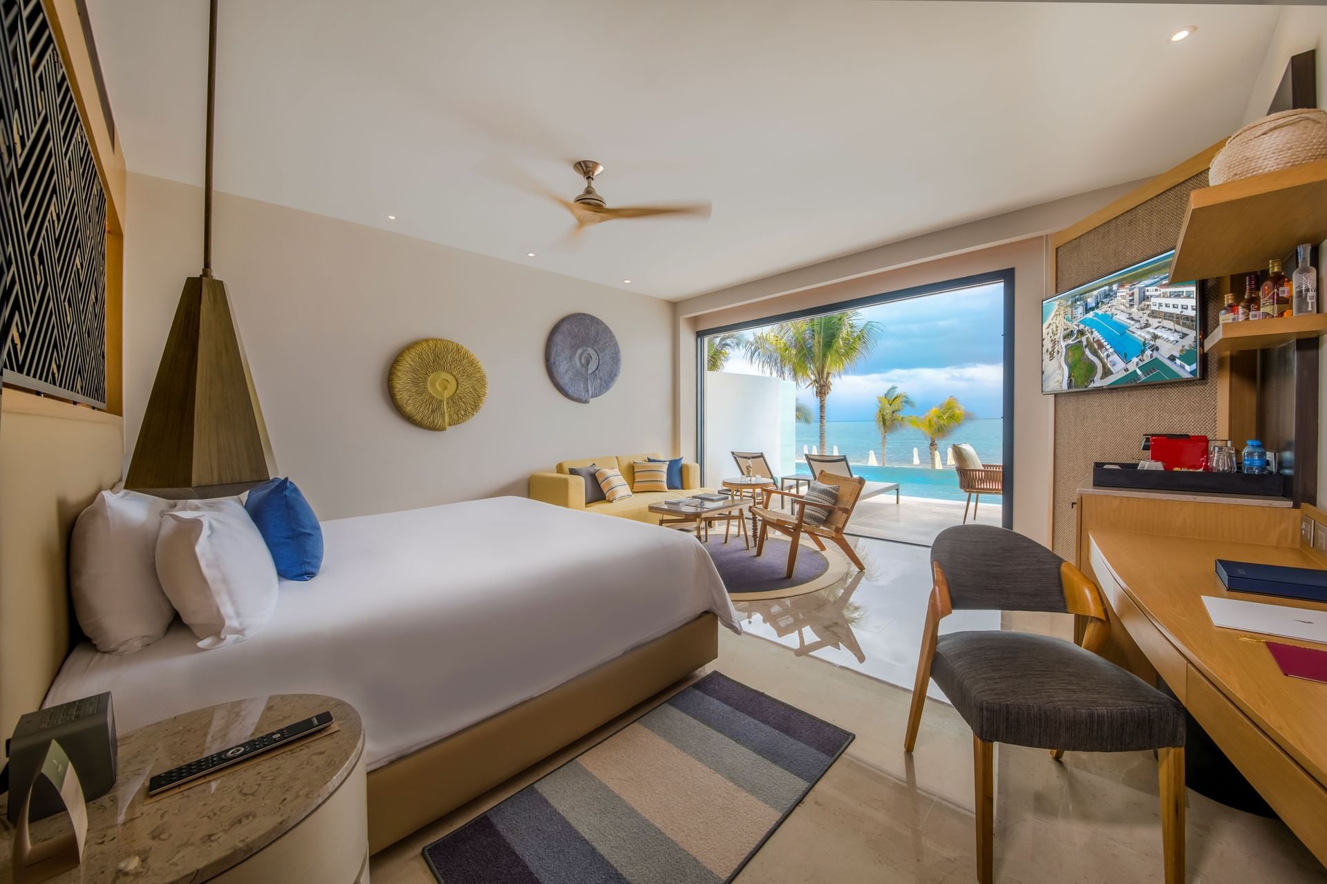 King bed in junior suite at Haven Riviera Cancun