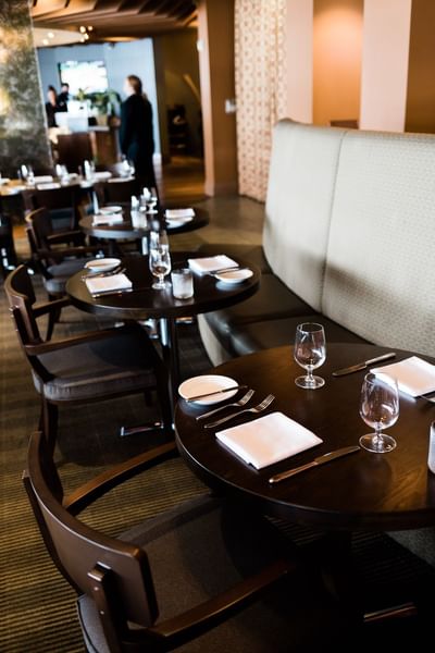 The arranged Restaurant dining area at Alderbrook Resort & Spa
