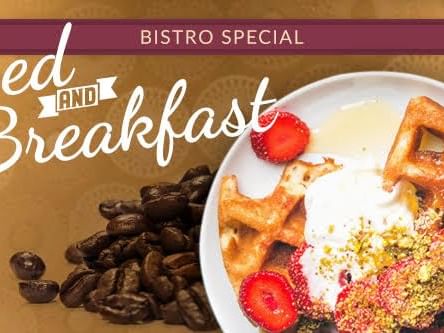 Bed and Breakfast Special - Closeup image of fruit waffles