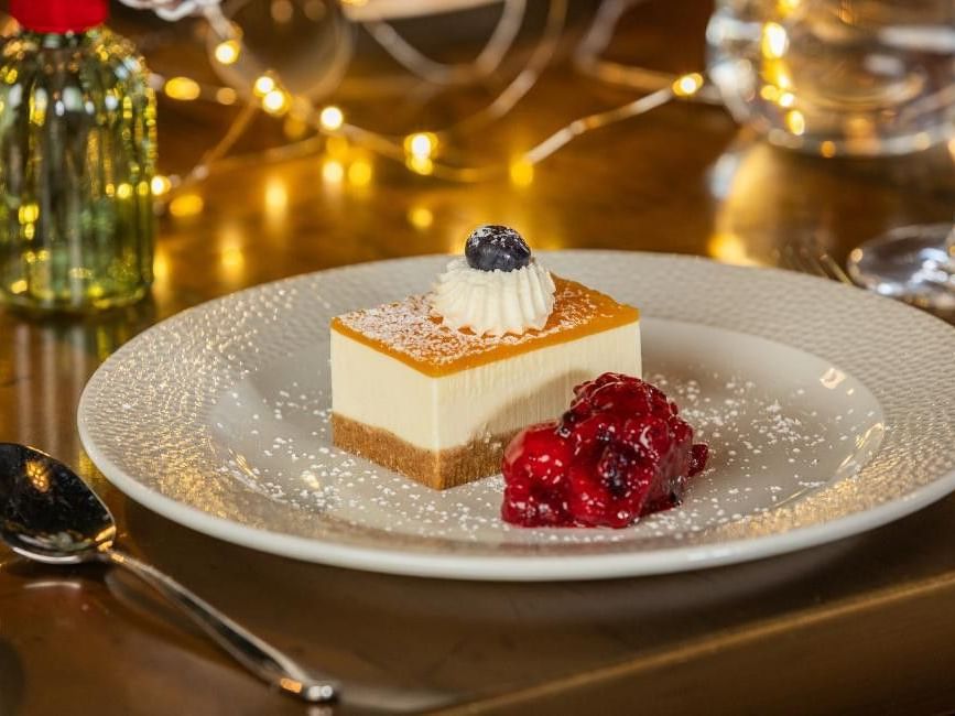 Seasonal cheesecake, a favourite among festive lunches and dinners at Easthampstead Park in Bracknell