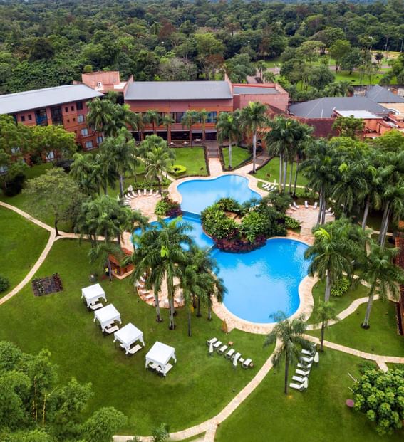 Aerial view of the pool area at Grand Hotels Lux