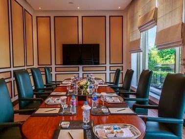 Table Setup in Hunza meeting room at Islamabad Serena Hotel  