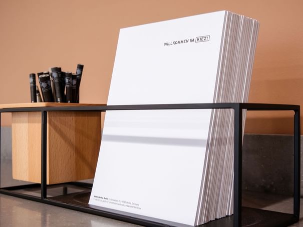 Papers & pens in Meeting Room A4 at Hotel Berlin Berlin