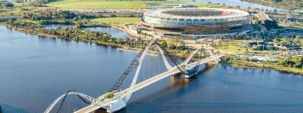 Bird shot of the Optus Stadium