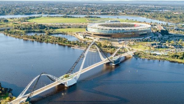 Bird shot of the Optus Stadium