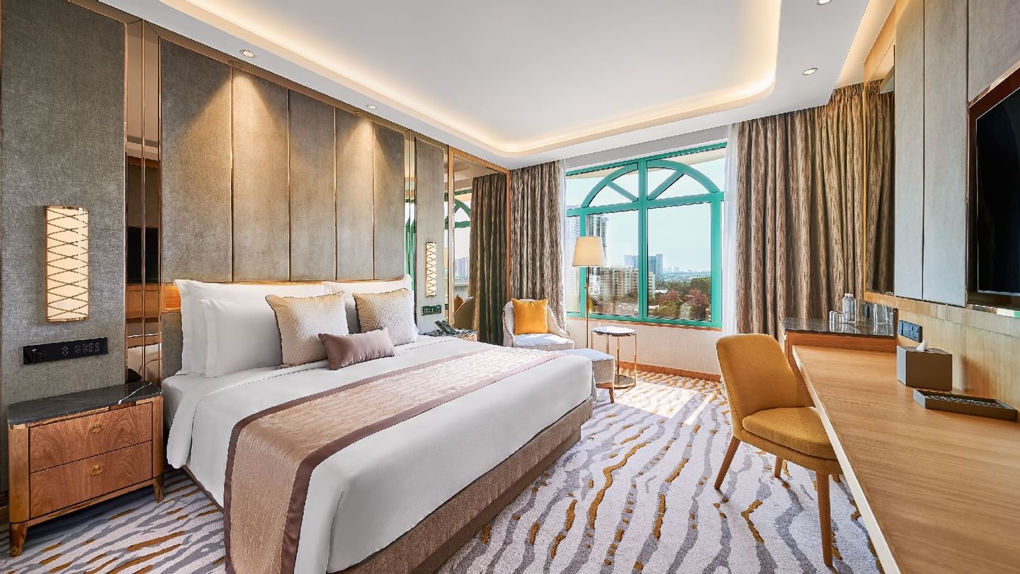 Laptop & tea on a table in the Executive Suite at Sunway Resort