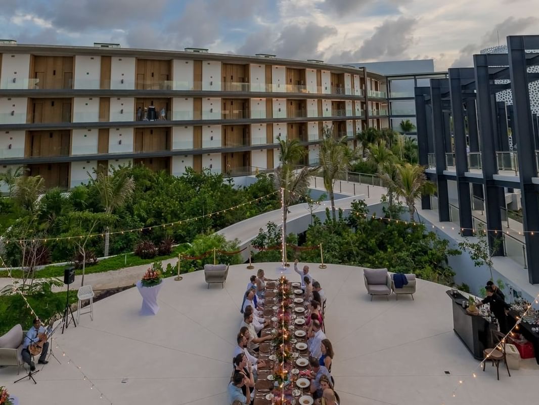 Aerial view of a wedding reception at Haven Riviera Cancun