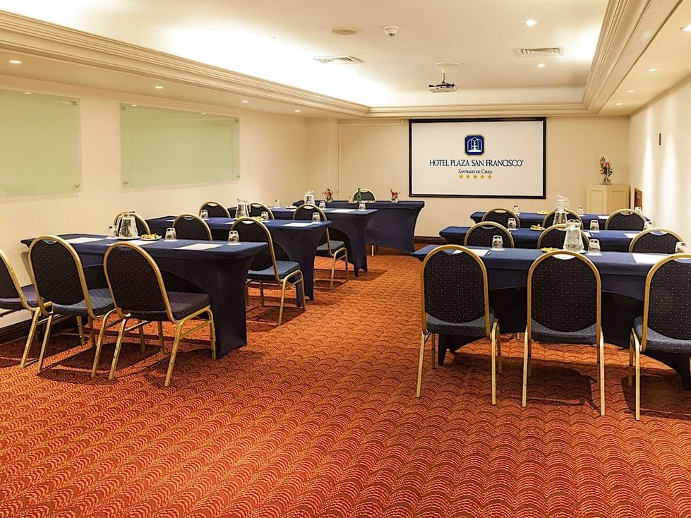 Classroom setup in Alerce Room at Hotel Plaza San Francisco