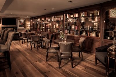 lounge area with tables and chairs