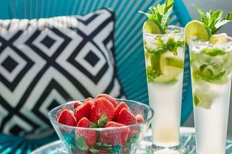 Strawberries and mojitos served at Crown Hotels Perth