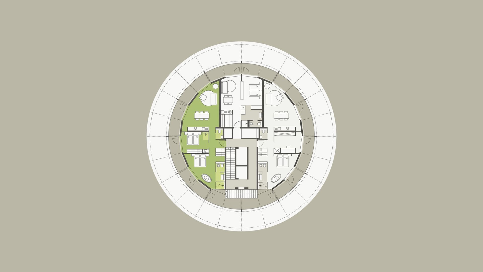 Floor plan of Residence Superior 75m2 at Falkensteiner Hotels
