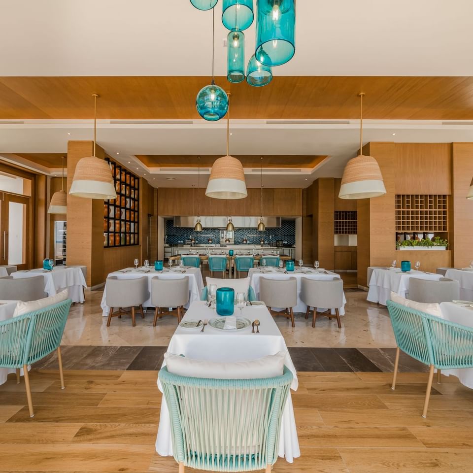 Interior of Olios restaurant at Haven Riviera Cancun