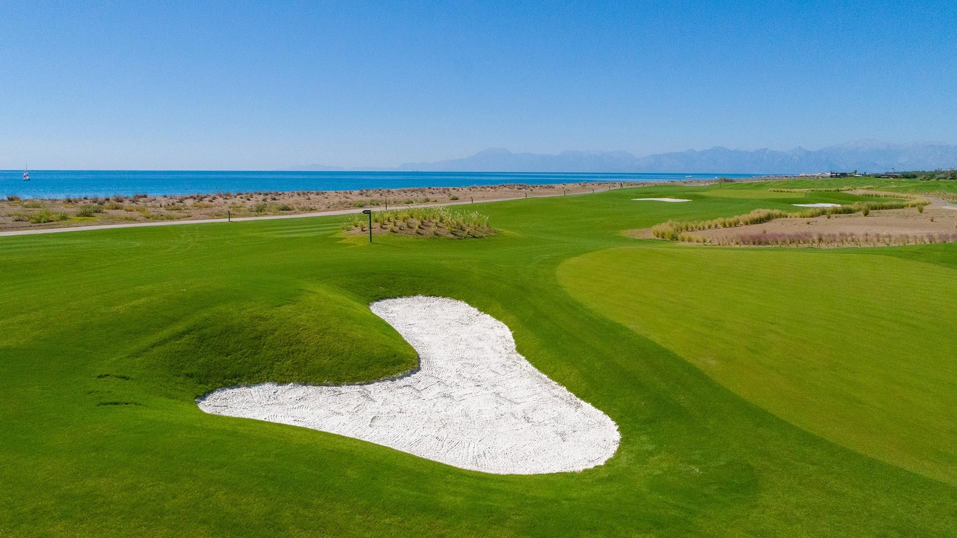 Scenic view of Olympos Course with a sand bunker near Cullinan Links Golf Club