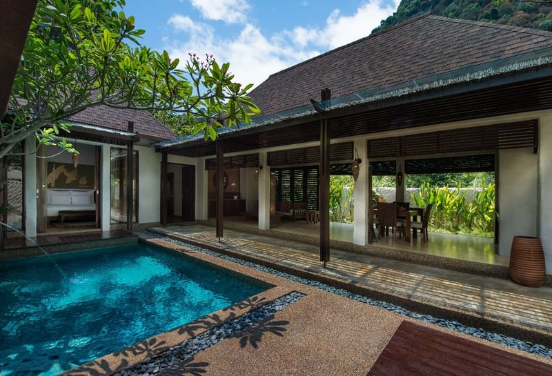 Private villa with a pool and outdoor dining nestled in lush natural surroundings at Sunway Resort