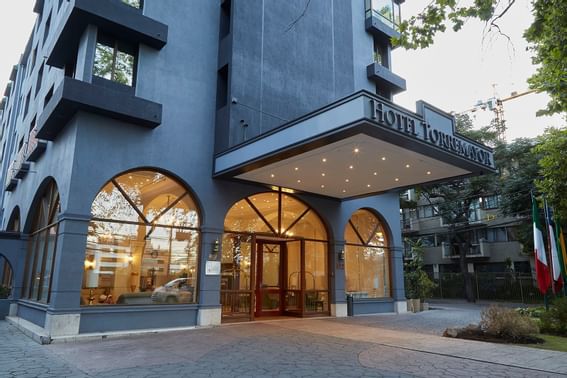 Exterior view of the entrance at Hotel Torremayor Lyon