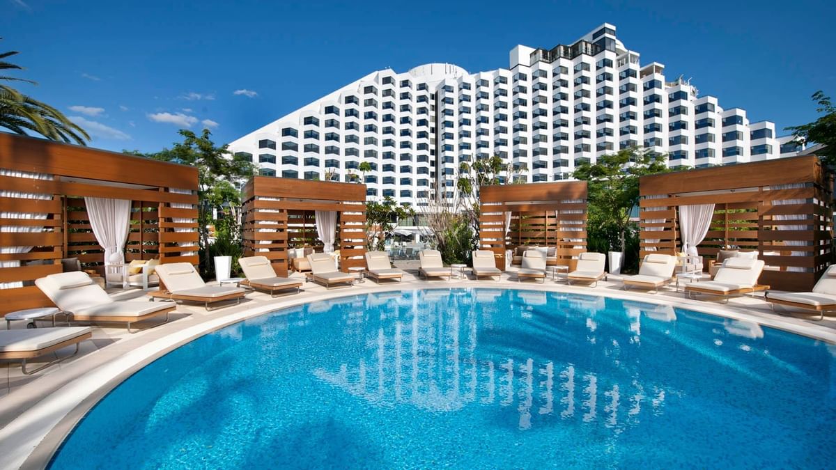 Outdoor pool area at Crown Metropol Perth