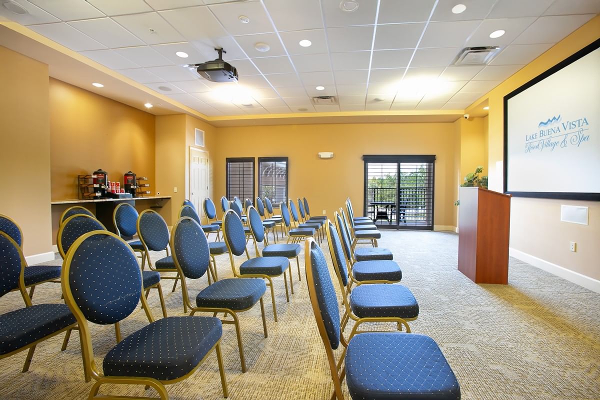 Theater Seating Layout for our Theater Room Rental in Lake Buena Vista
