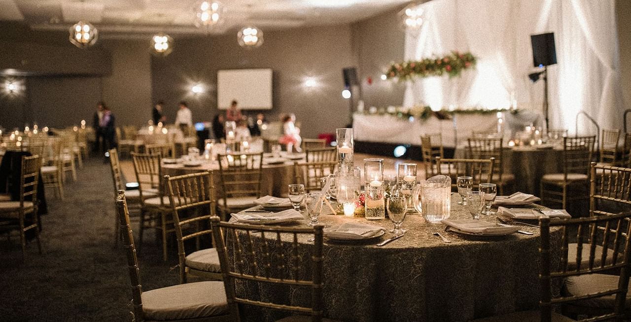 Wedding venue with table and chairs
