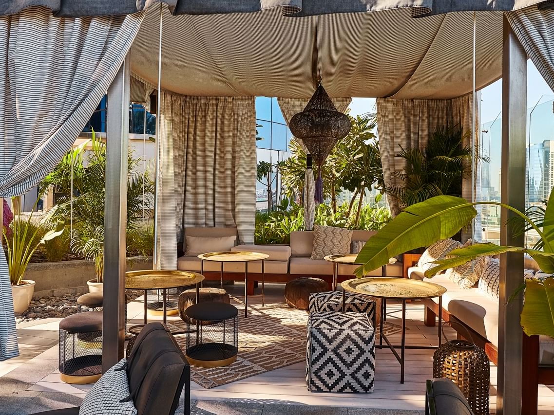 Shisha hut in Malibu deck at Paramount Hotel Dubai