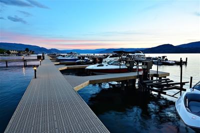Boats at the docks near Manteo Resort Waterfront