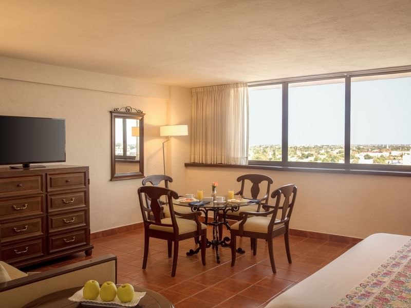 Dining table in the Junior King Suite at Gamma Hotels