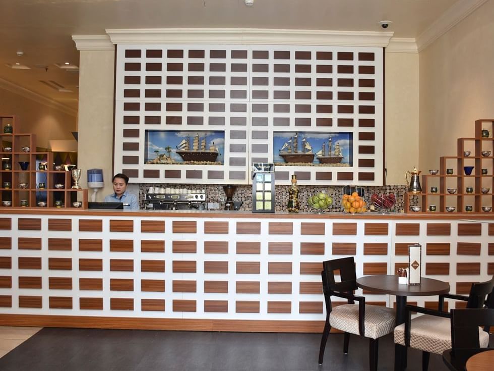 Bill counter & bar area of Café Trottoir at Al Hamra Abu Dhabi