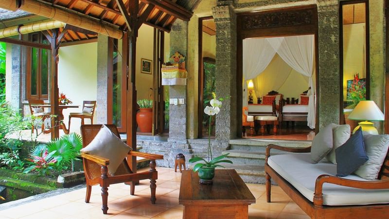 Living area of Ibah Suite room at Warwick Ibah Luxury Villas