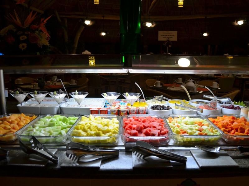 The buffet spread in the showcase in Chulavista at FA Hotels