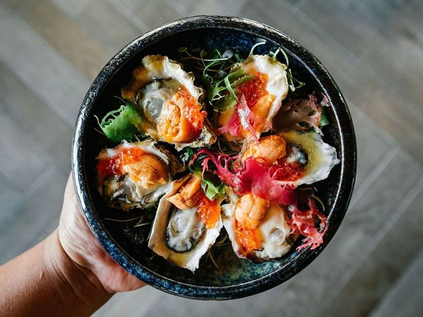 A seafood plate served in Saishin at Gansevoort Meatpacking NYC