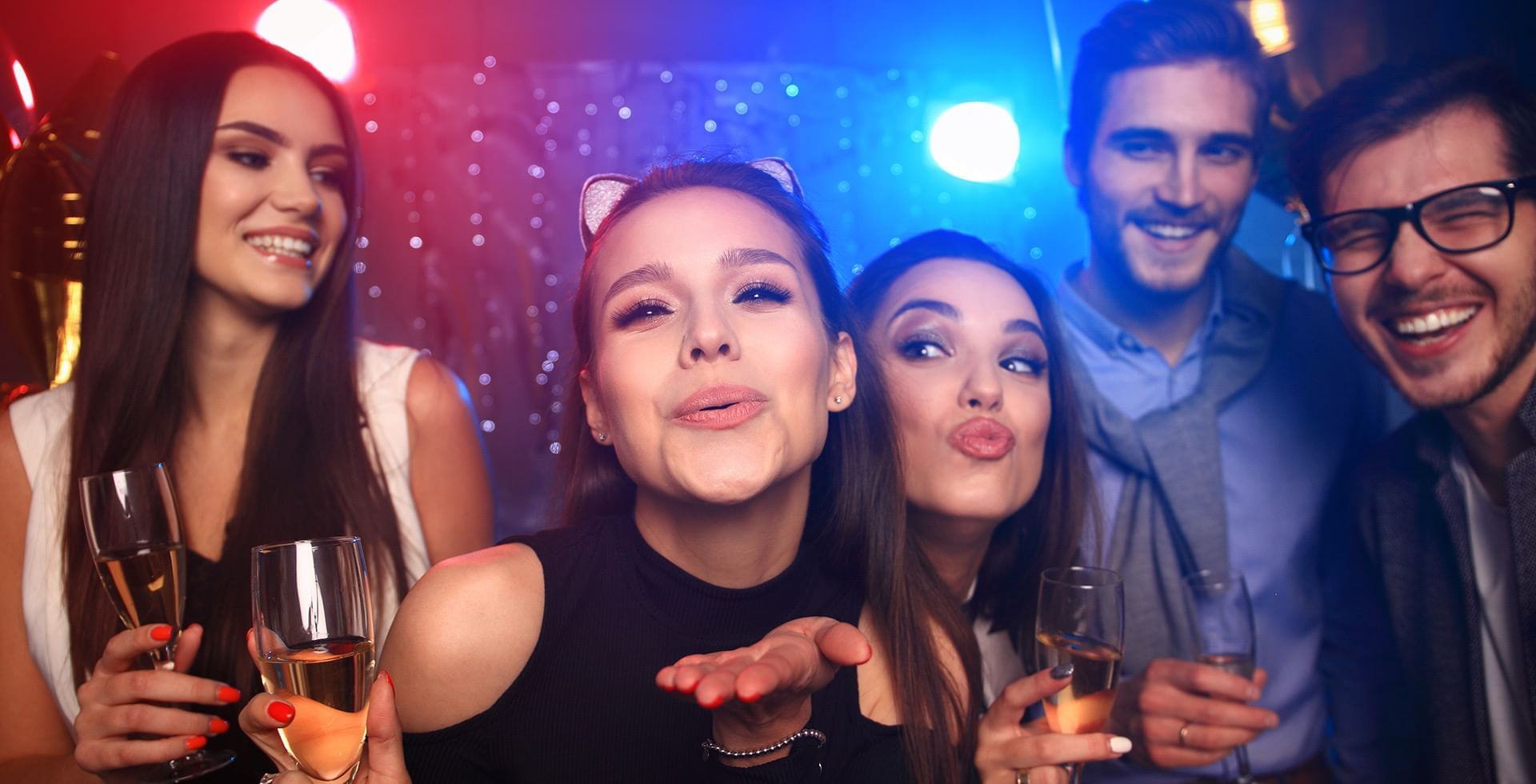 Group of friends celebrating at a party or event