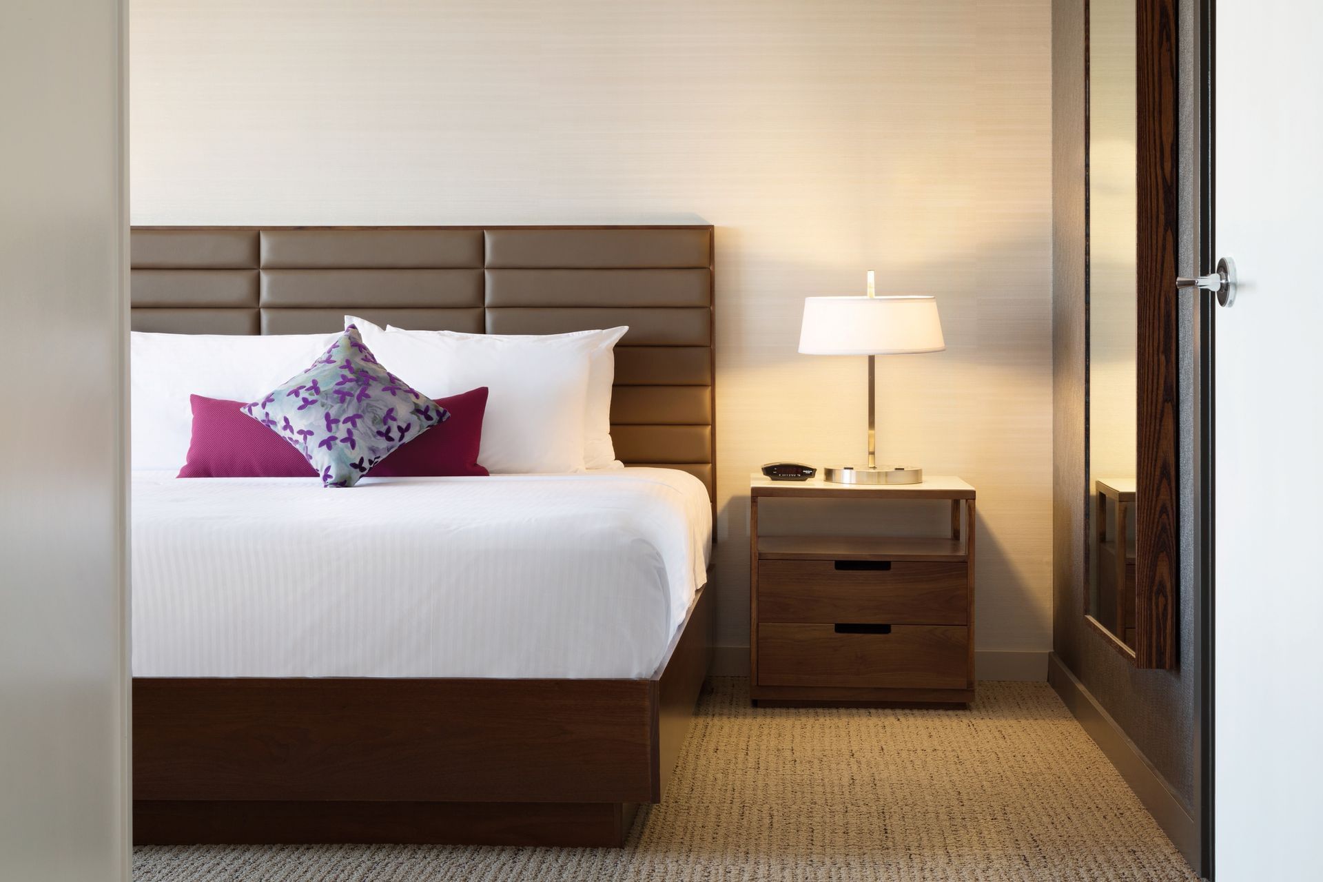 Bed in hotel suite