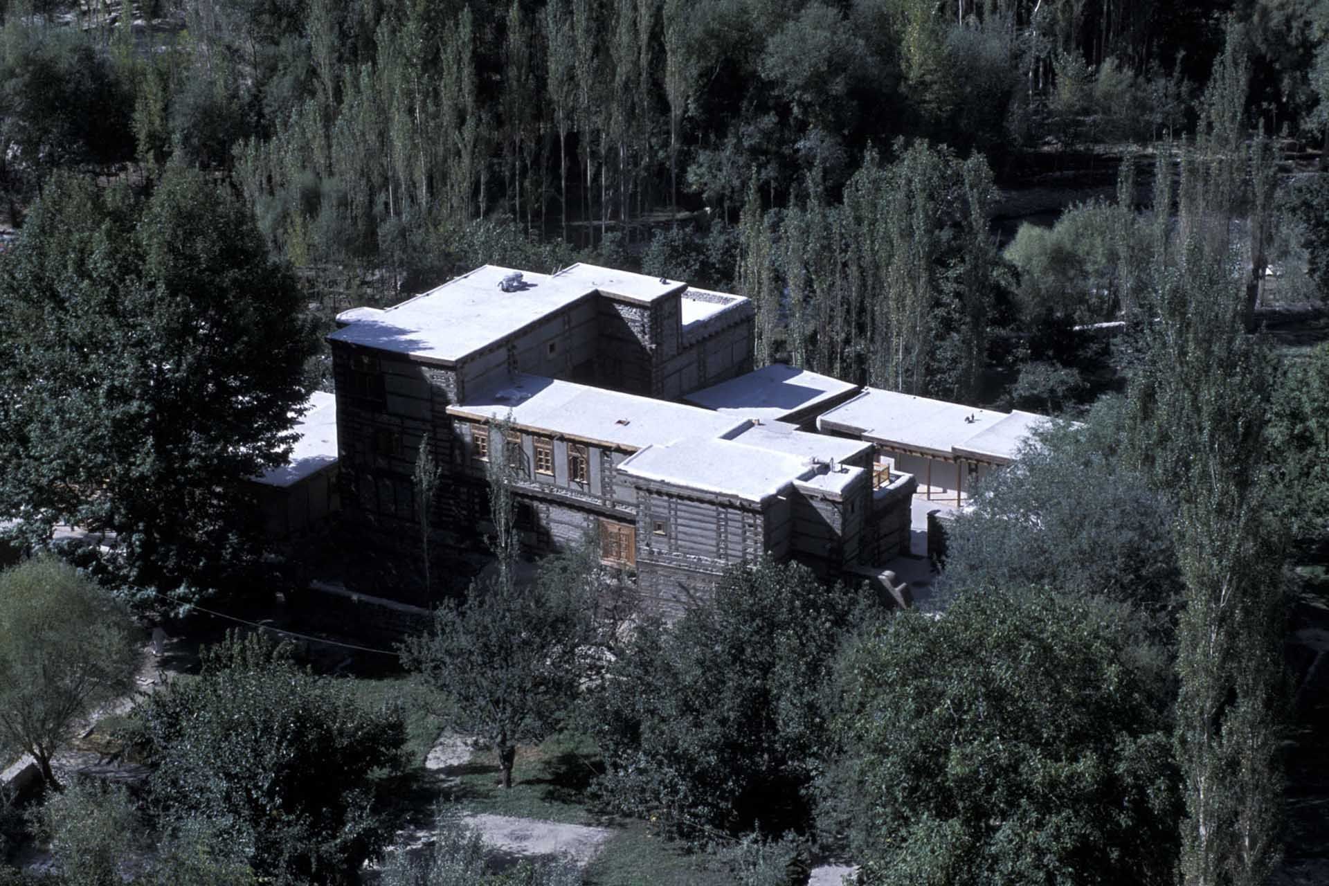A distant view of the Hotel at Shigar Fort Residence