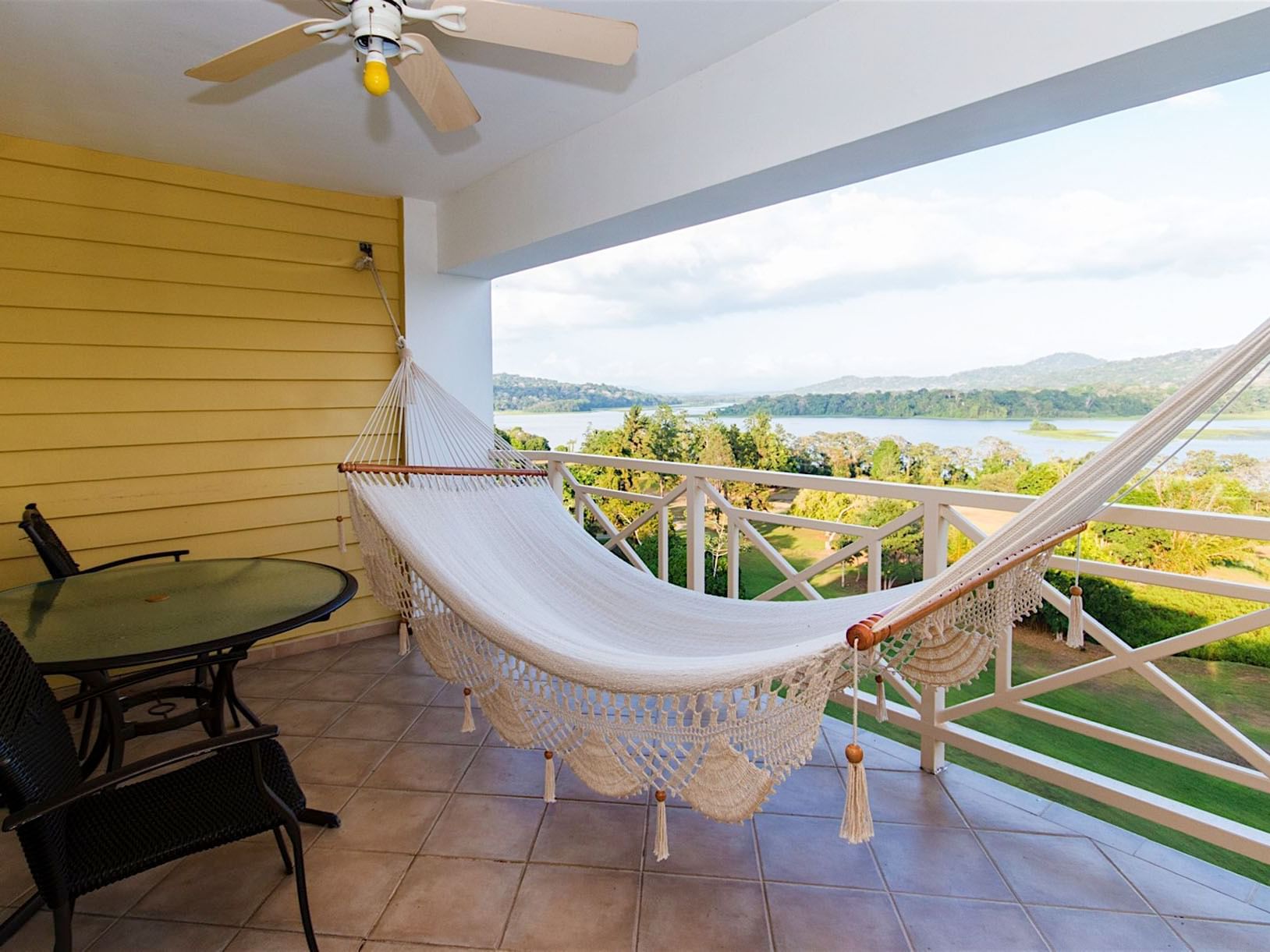 Hammock on lakefront terrace in Gamboa Rainforest Resort