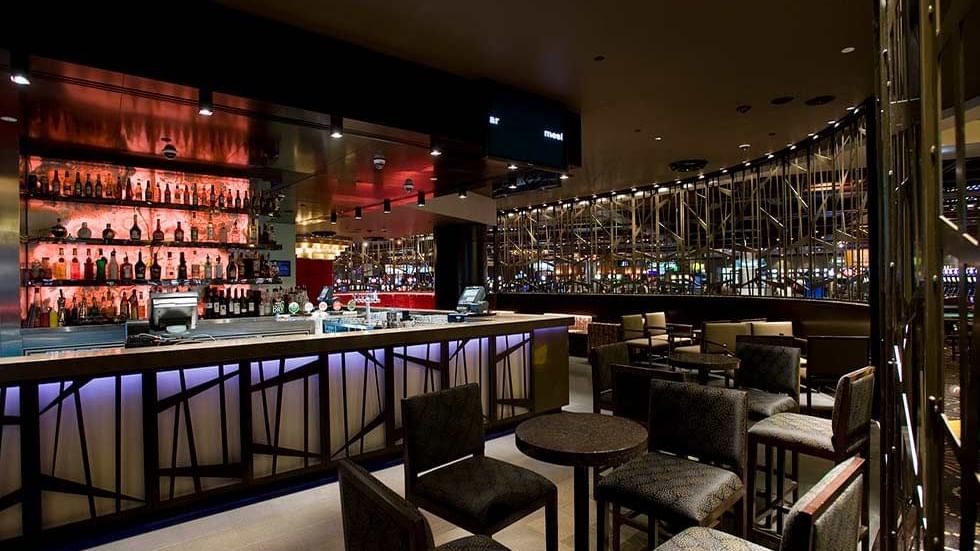 Bar counter & tables setup in Mesh Bar at Crown Hotel Perth