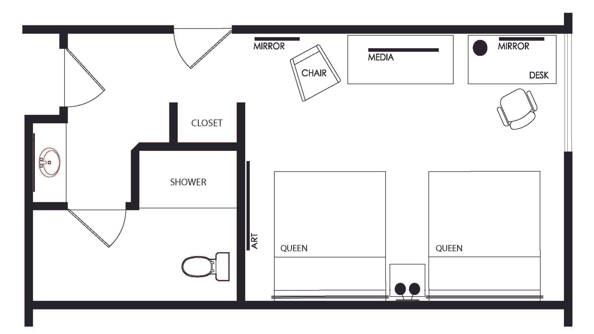 Accessible Two Queen | The Anaheim Hotel Accommodation Accessible Two Queen | The Anaheim Hotel Accommodation