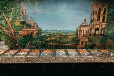 Buffet & wall painting in Fonda de Mexicali at Araiza Mexicali