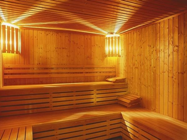 Interior of the wooden Sauna at Warwick Reine-Astrid - Lyon