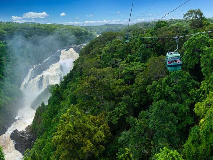 Cable Car passing over rainforest near Pullman Palm Cove Resort