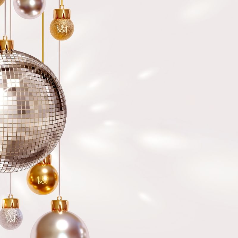 Private Sale for Members offer with festive decorations and a disco ball.