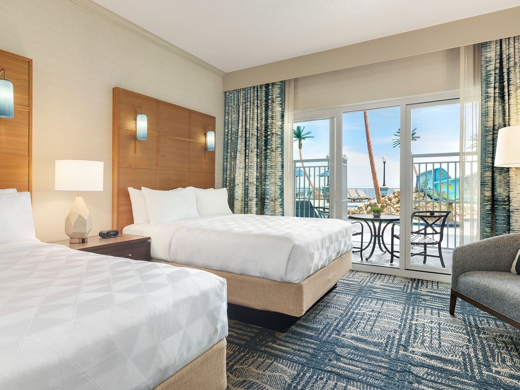 Interior of Two Queen Beds Pool View Suite at Holiday Inn Hotel