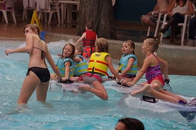 Enjoying in Raptor Reef Wave pool at Triple Play Resort Hotel