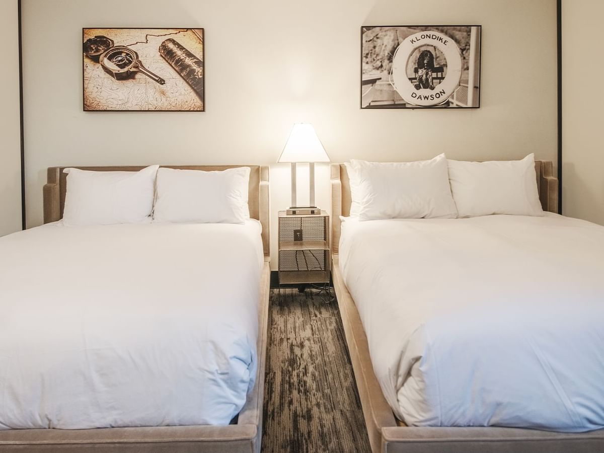 Hotel room with two queen beds