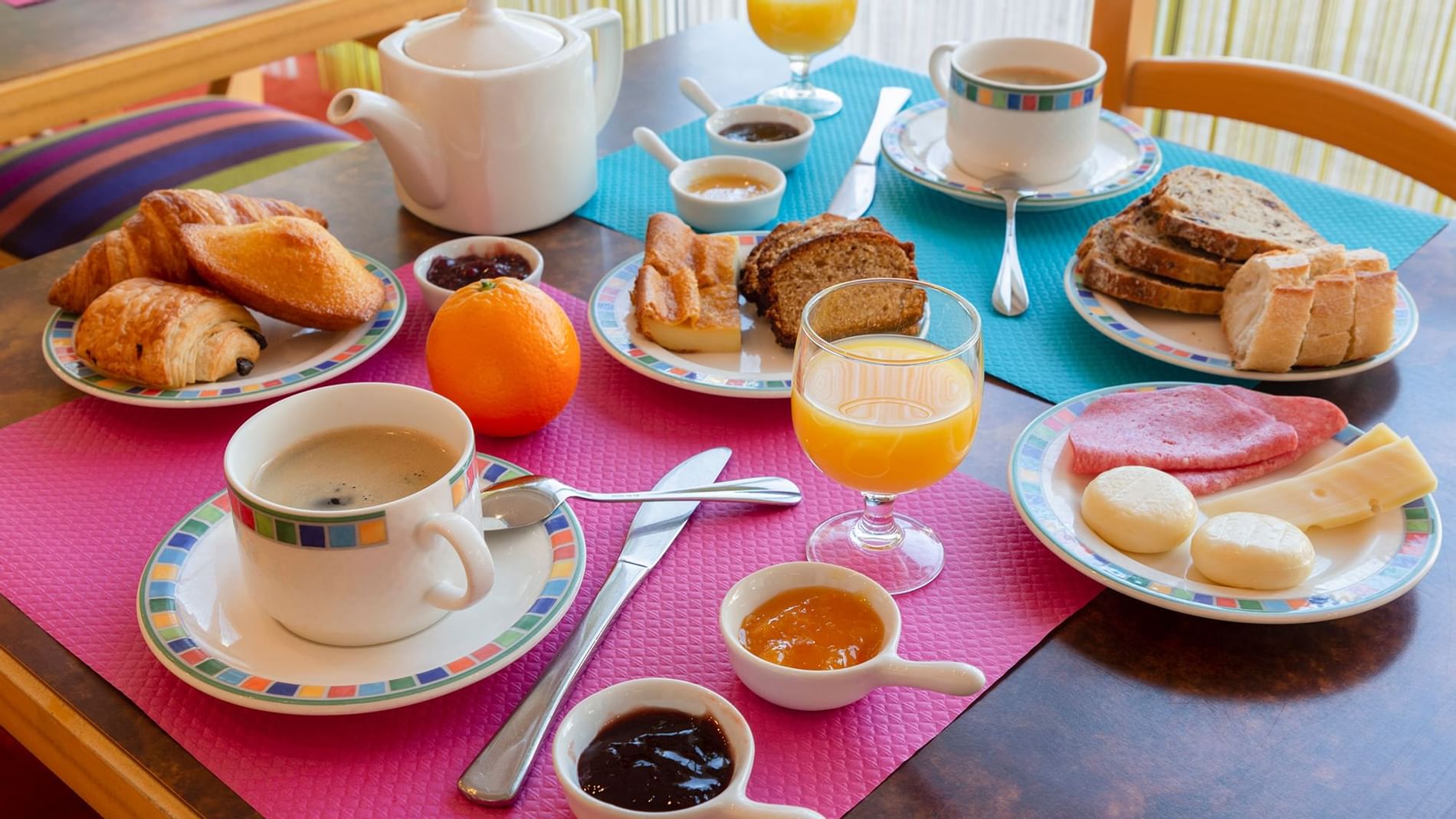 Closeup of breakfast served in a restaurant at Originals Hotels